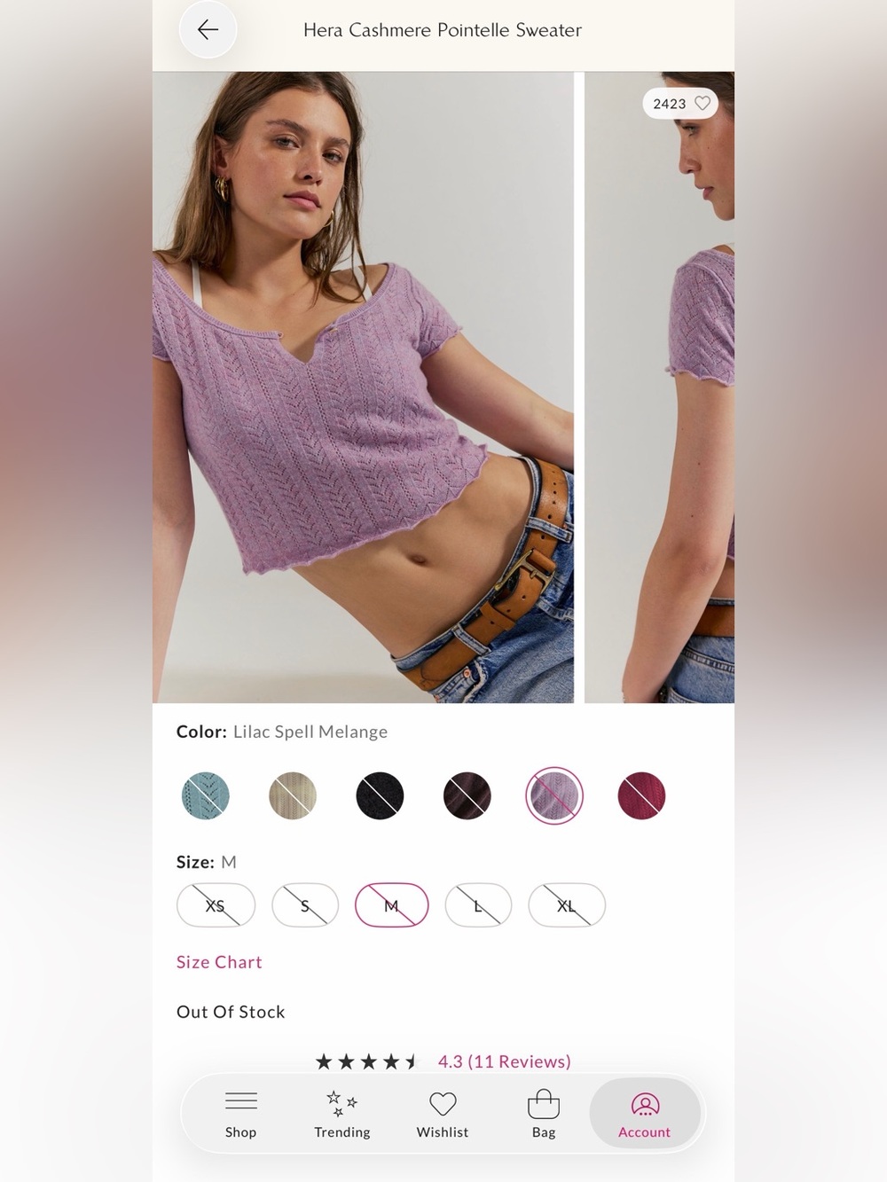 Free People Hera Pointelle Cashmere Top